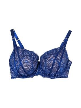 Cacique Royal Blue Lace Boost Balconette Bra | Size 40DDD